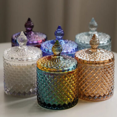 Glass Candle Jars with Lid for Storage