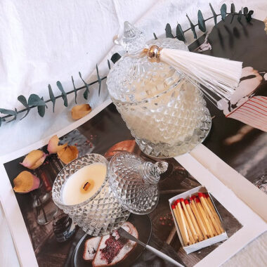 Glass Candle Jars with Lid for Storage
