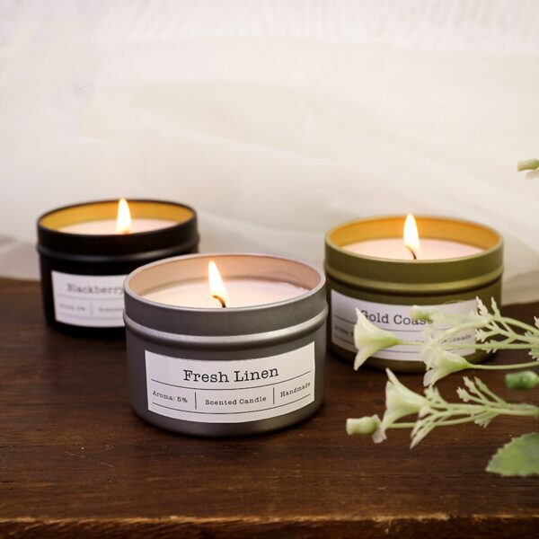 Elegant Soy Wax Candle Tins for Weddings