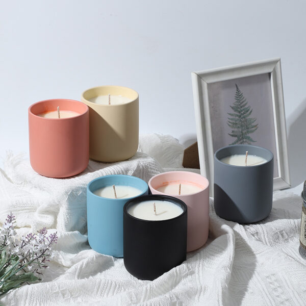 Matte Ceramic Candle Jar with LidSoy Wax Aromatherapy Sets