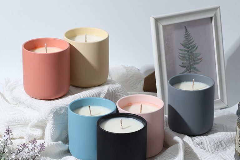 Matte Ceramic Candle Jar with LidSoy Wax Aromatherapy Sets