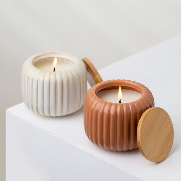 Ceramic Candle Vessels with Lids