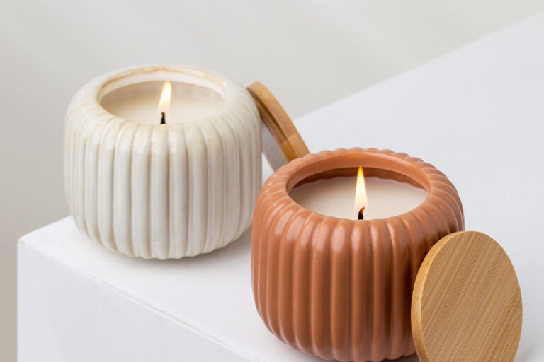 Ceramic Candle Vessels with Lids
