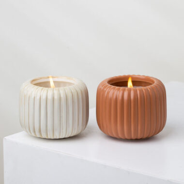 Ceramic Candle Vessels with Lids