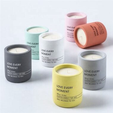 Colorful Cement Candle Jars with Low MOQ