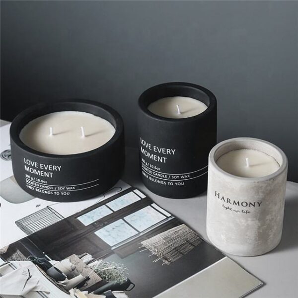 Colorful Cement Candle Jars with Low MOQ