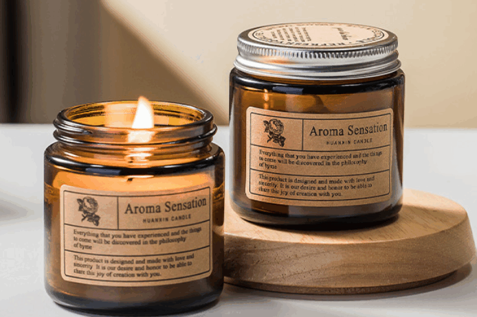 Glass Candle Jars with Lid and Box