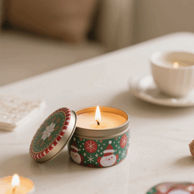 Wax Candles with Crystals and Flowers