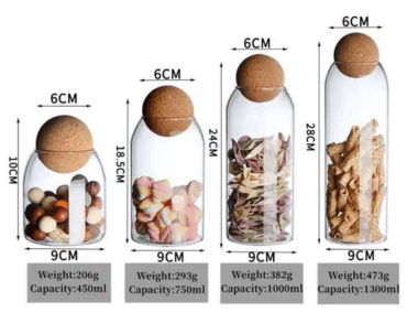 glass candle jars with cork lid