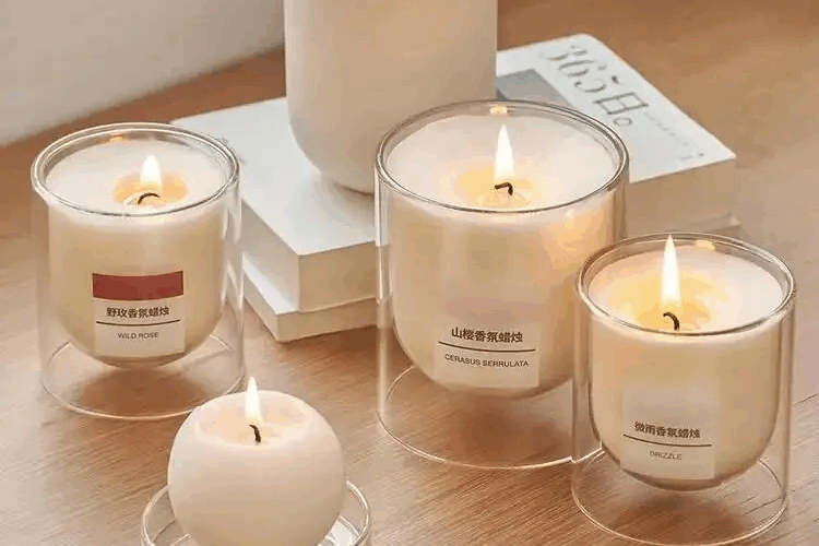 glass candle jars with cork lid