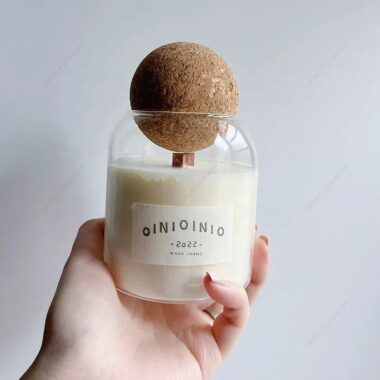 glass candle jars with cork lid