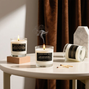 Customized luxury frosted glass candle jars