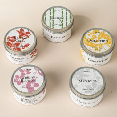 mini round metal candle tins