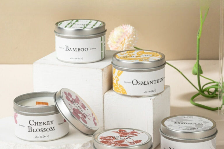 mini round metal candle tins