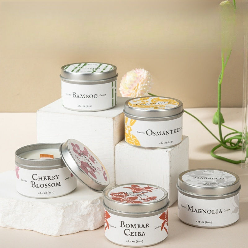 mini round metal candle tins