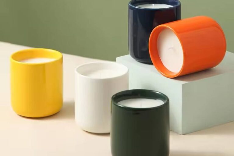 black ceramic candle jars with lids