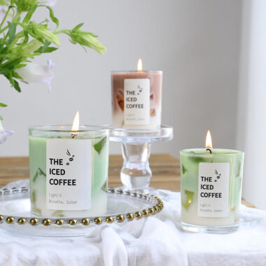 soy wax scented candle glass jar
