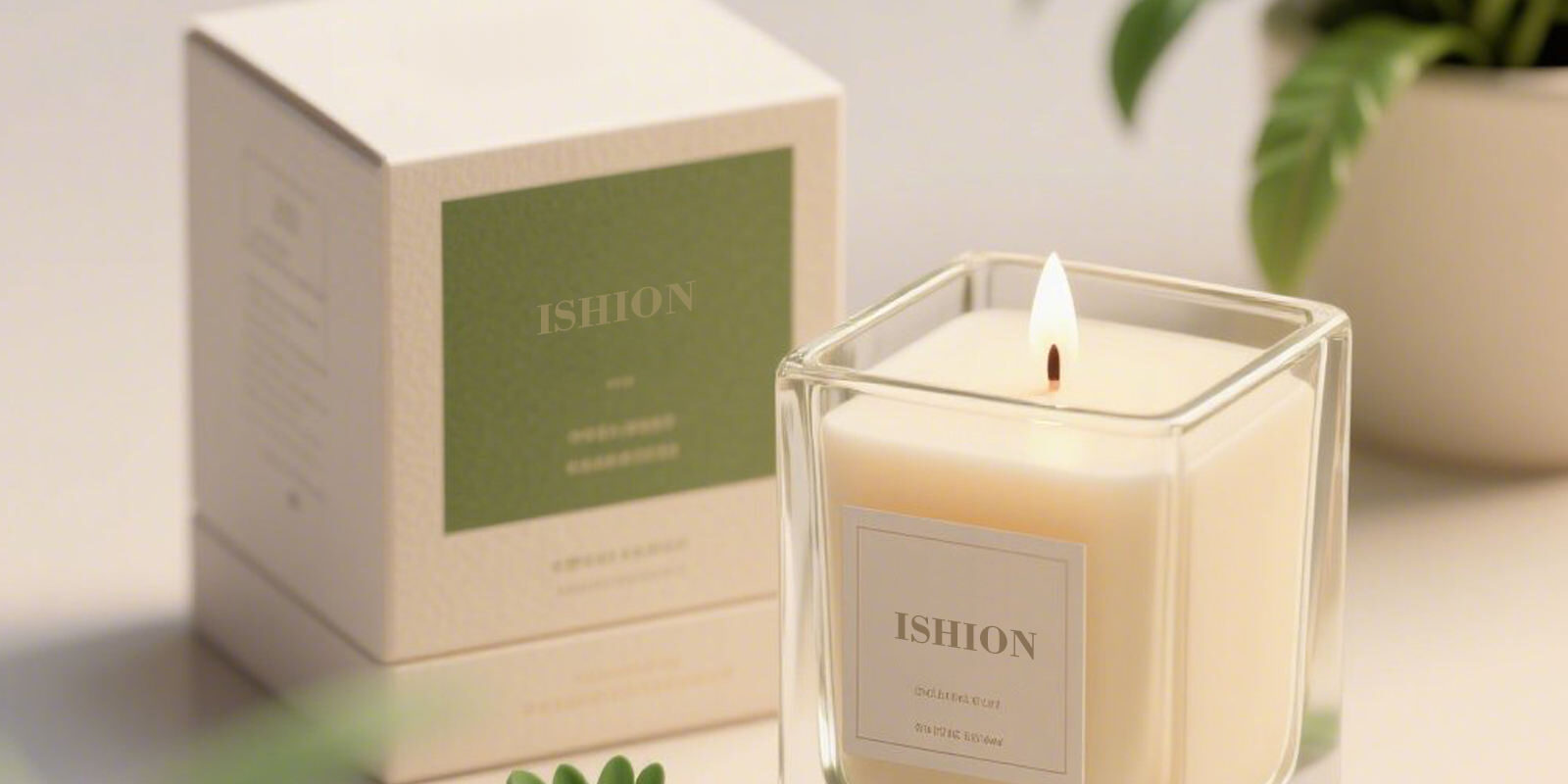 Transparent square glass candle jars