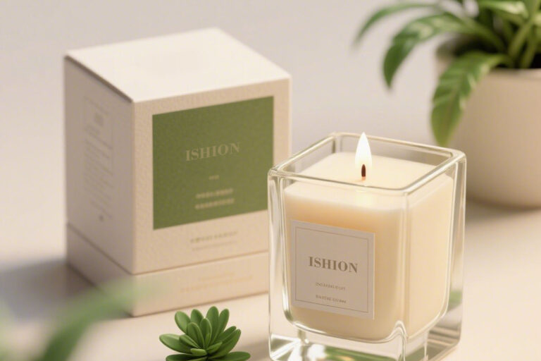 Transparent square glass candle jars