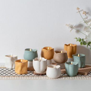 Luxury custom logo ceramic candle jars