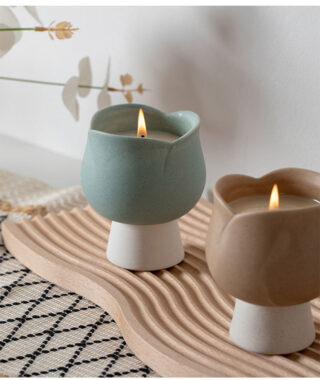 Luxury custom logo ceramic candle jars
