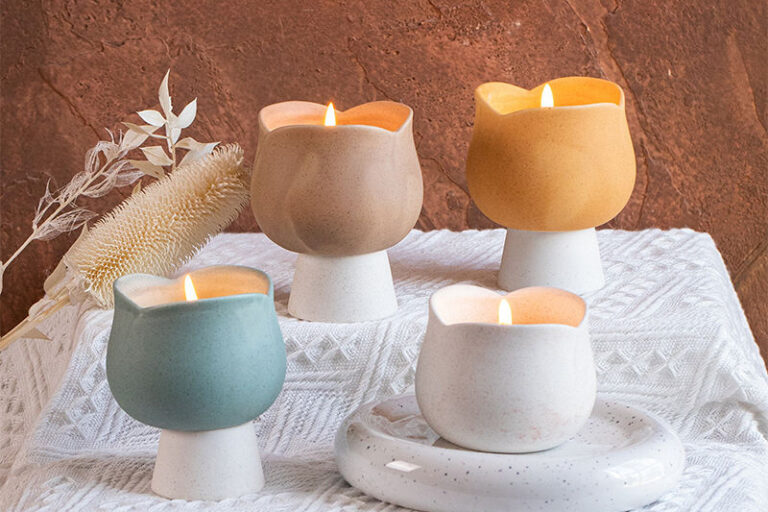 Luxury custom logo ceramic candle jars