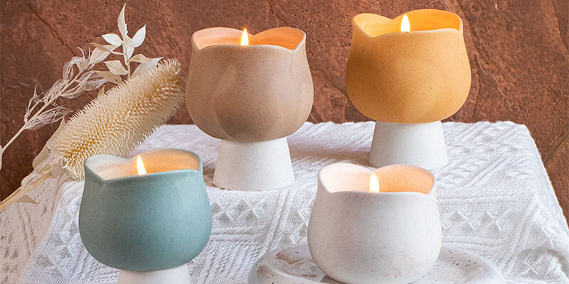 Luxury custom logo ceramic candle jars
