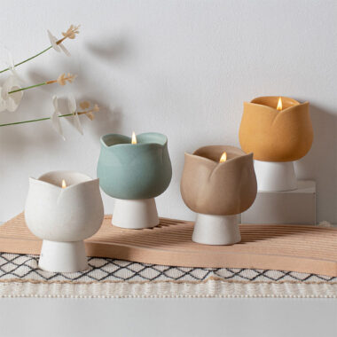 Luxury custom logo ceramic candle jars