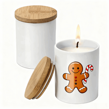 White ceramic candle jar holder