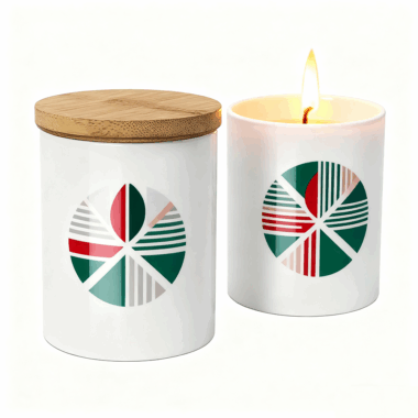 White ceramic candle jar holder