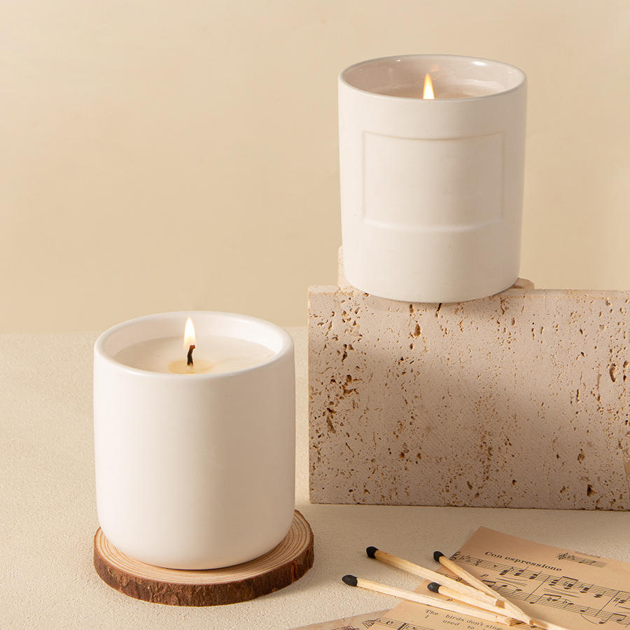 High quality simple ceramic candle jars