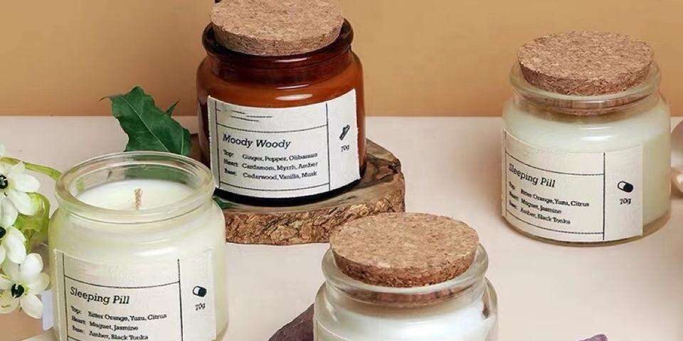 small amber glass candle jar