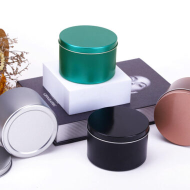 Custom printed metal candle tins